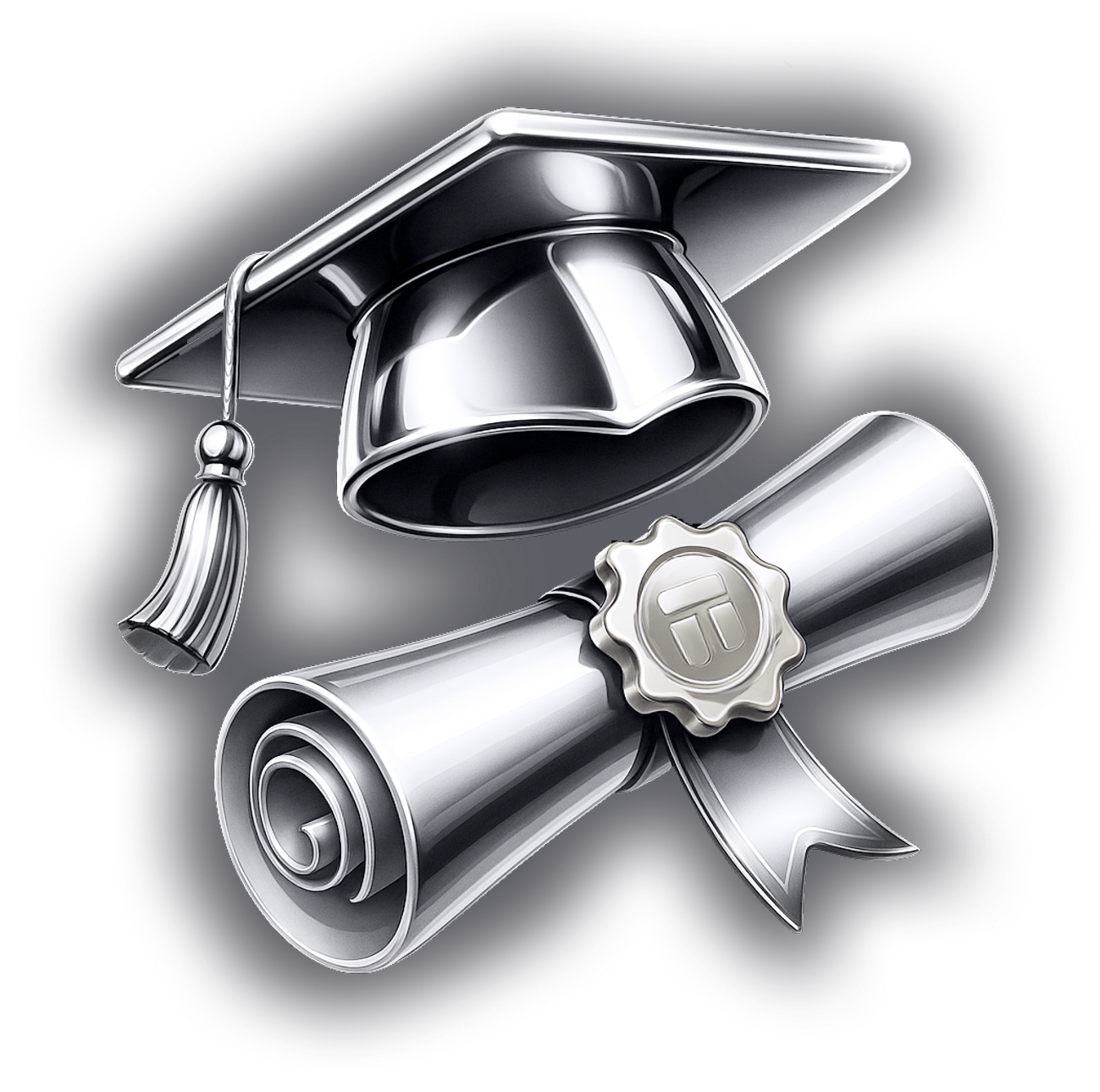 Graduation cap with diploma