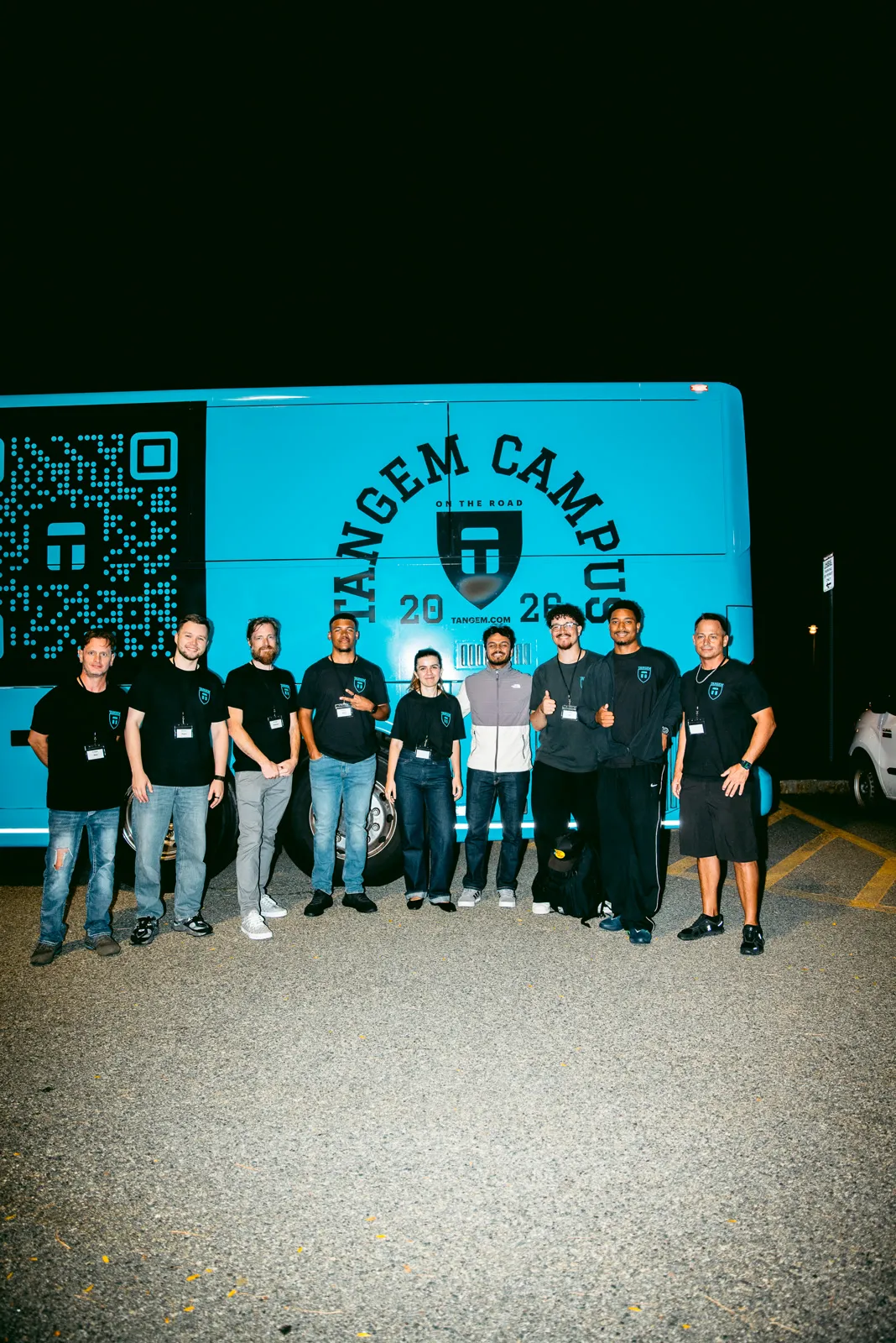 The whole team after dark